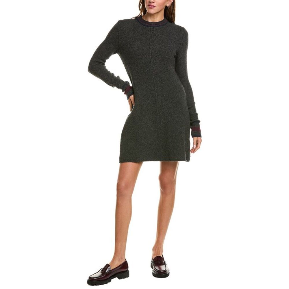Madewell Womens Southgate Mini Wool-Blend Sweaterdress, Gray